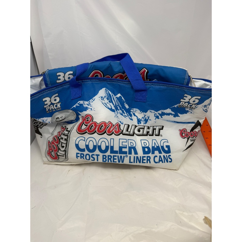 Coors Light 36 Pack Cans Soft Cooler Bag Blue White Silver Bullet Insulated Tote